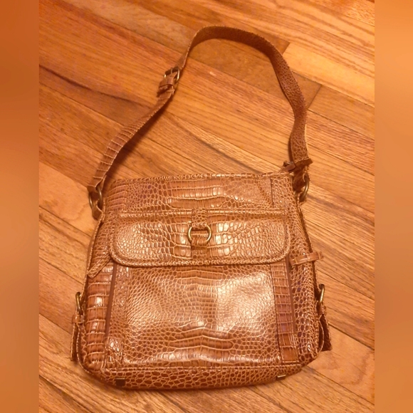 Coldwater Creek Faux Croc Crossbody Purse - Picture 1 of 9